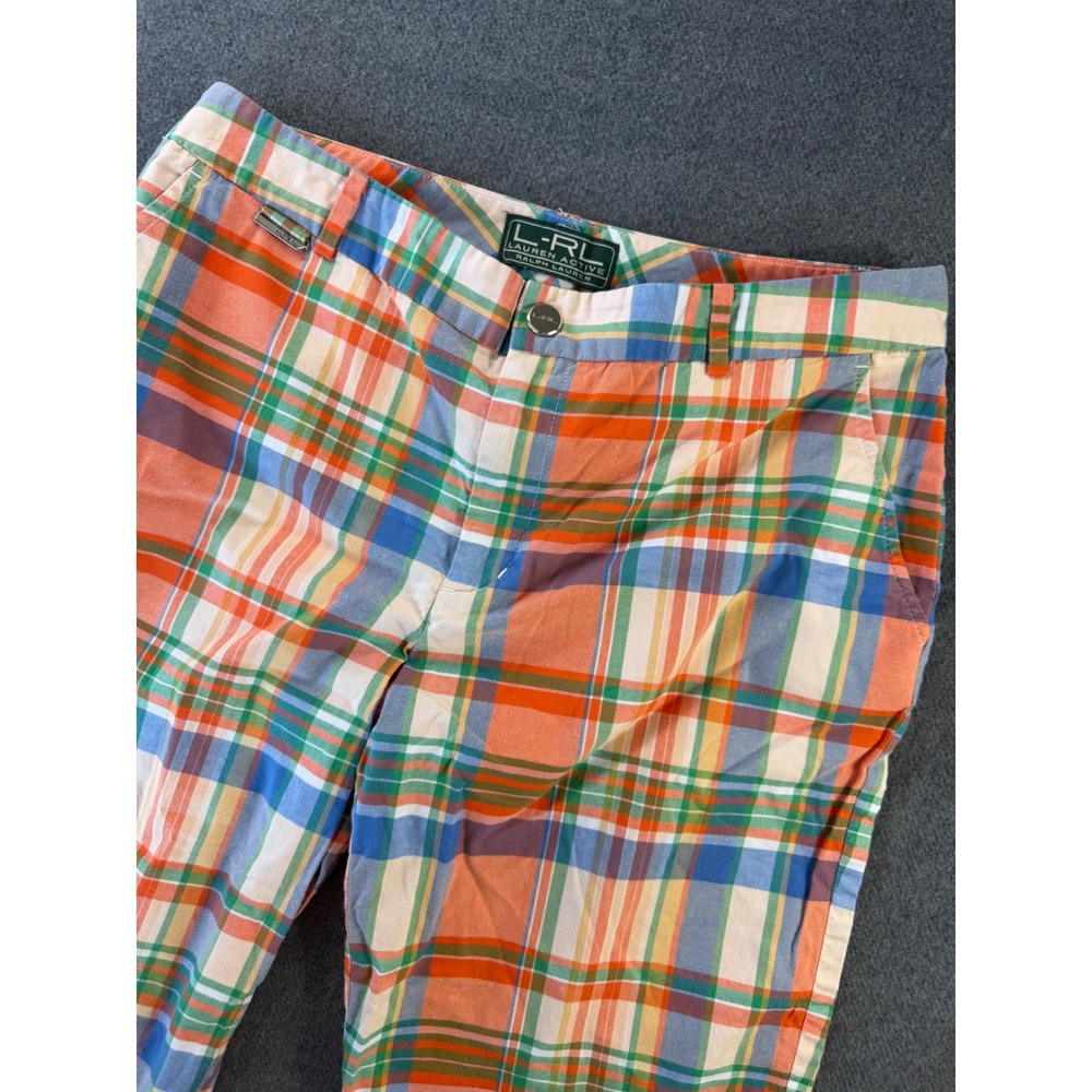 Lauren Ralph Lauren Active Shorts Women 6 Multi Plaid Cotton Blend Golf Classic
